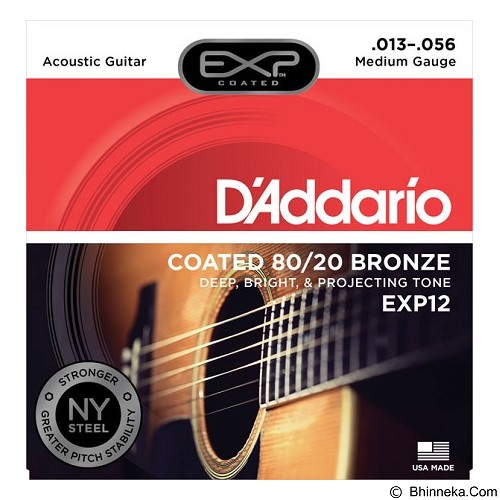 DADDARIO Acoustic Guitar String Coated 80/20 Bronze EXP12
