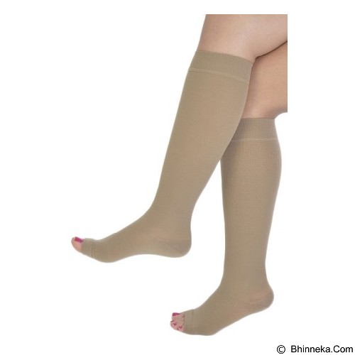 ECO SILVER Varicose Stocking Knee Open Toe Size 1 4550 - Beige