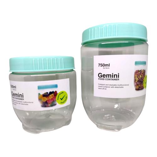Gemini Wadah Toples Makanan Food Grade 500ml+750ml