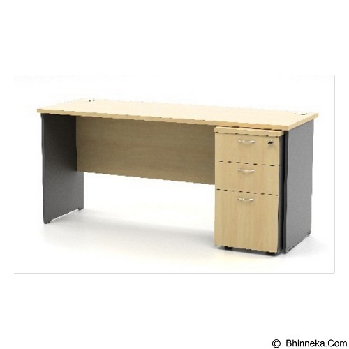 HIGH POINT Kozy Mercury Main Desk + High Fixed Pedestal KOD1034-KMB1137 - Oxford Cherry