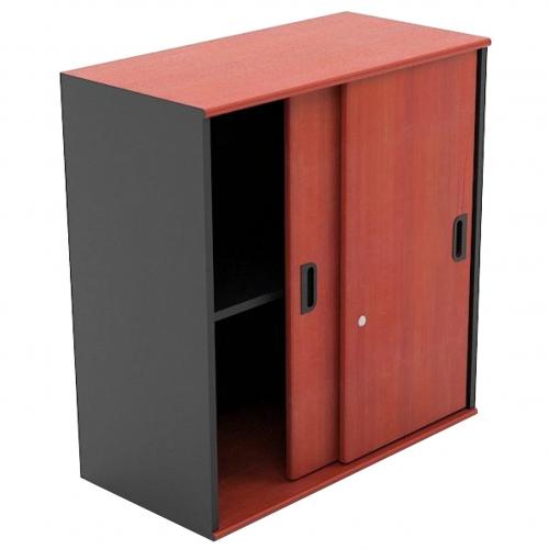 HighPoint One Medium Sliding Door Cabinet ST222 Mahogany