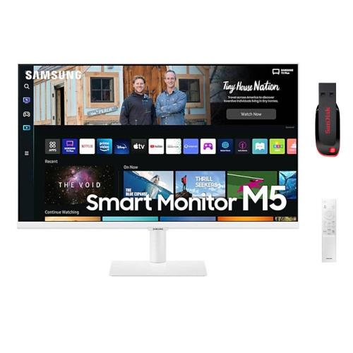 SAMSUNG 27 inch M5 FHD Smart Monitor & Streaming TV + SANDISK Cruzer Blade 16G