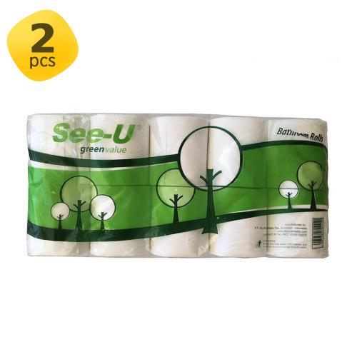 See-U Tissue Gulung 1 pak isi 10 roll Non Embossed (2 pcs)