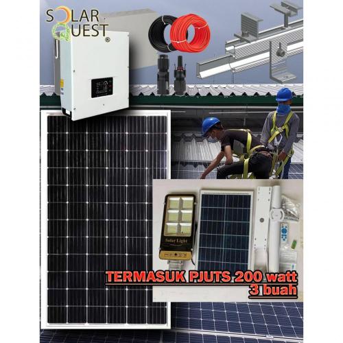 Solar Quest PLTS Hybrid 3000 Watt Peak with 3 PJUTS 200 Watt