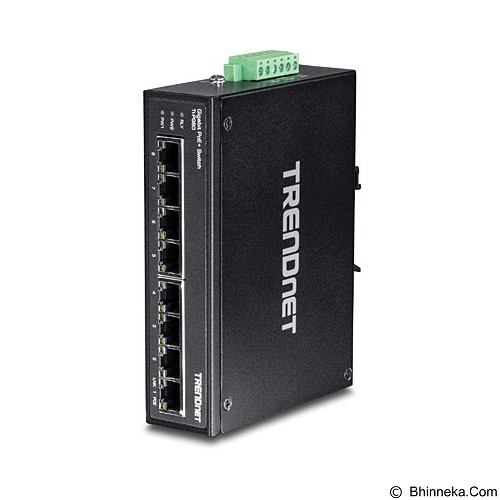 TRENDNET 8-Port Hardened Industrial Gigabit PoE+ DIN-Rail Switch TI-PG80