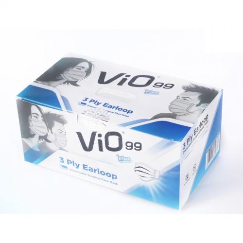 Vio Plus 3 Ply Earloop Disposable Mask 50 Pcs White