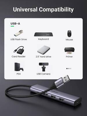 Fitur UGREEN Converter HUB 4 Port USB To USB Port 30 20805