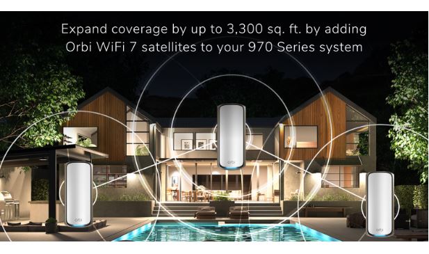 Satellite untuk Router Mesh Netgear WiFi 7 Orbi 970 Series