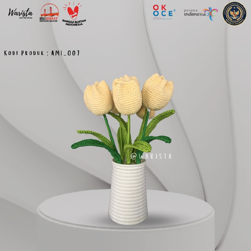 Bunga Rajut Tulip (AMI-007) WARISTA UMKM Kemenparecraft BKSS