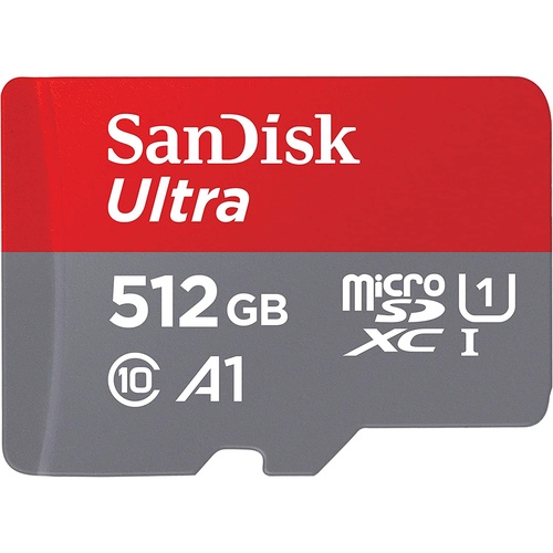 SANDISK Ultra microSDXC SQUAC 512GB, A1, C10, U1, UHS-I, 150MB/s R, 4x6,  10Y [SDSQUAC-512G-GN6MN]