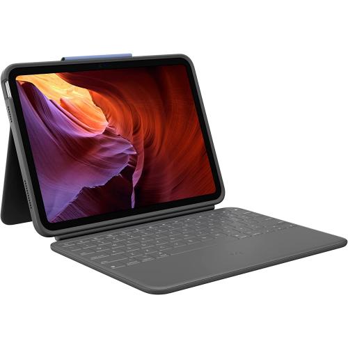 LOGITECH Combo Touch Keyboard Case Backlit Trackpad for iPad 10th Gen Oxford Grey