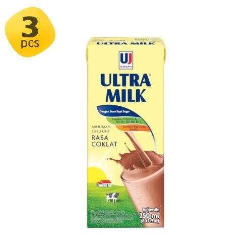 Ultrajaya Ultra Milk Chocolate 3 x 250 ml